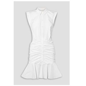 Veronica Beard ruched stretch cotton poplin mini dress NWT